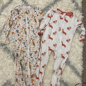 9-12 month Kyte and Angel Dear footie pajamas